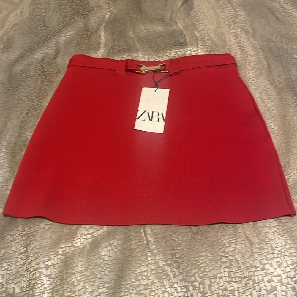 New Zara ZW COLLECTION texture knit elastic stretch mini skirt - Picture 3 of 16